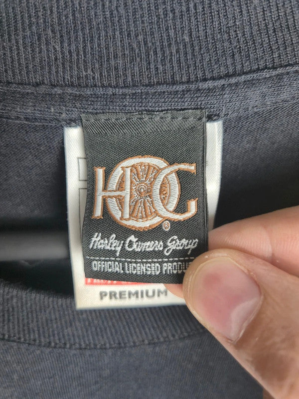 T-shirt Vintage Harley Davidson Hog European Rally 2002 Noir Xl Biker