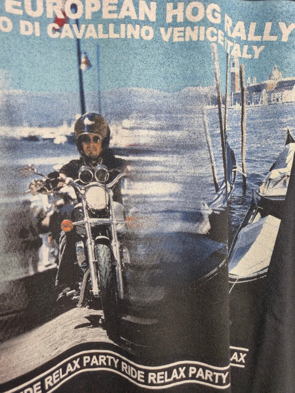 T-shirt Vintage Harley Davidson Hog European Rally 2002 Noir Xl Biker