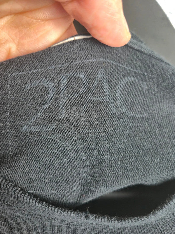 T-shirt manches longues 2pac Tupac Shakur Vintage Rap Us Noir Taille M