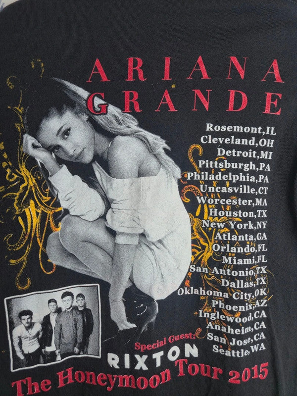 T-shirt Ariana Grande The Honeymoon Tour 2015 Merch Musique Vintage Noir S
