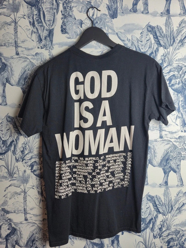 T-shirt noir Ariana Grande Sweetener World Tour God Is A Woman M
