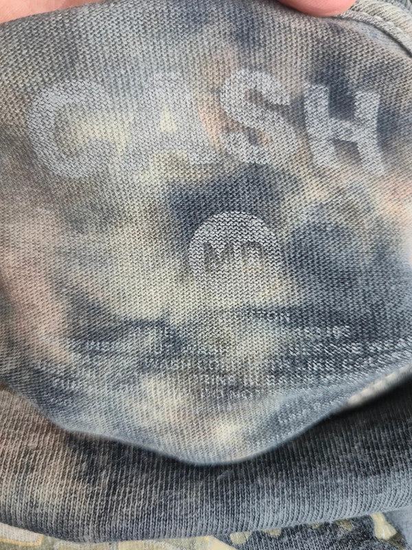 T-shirt Johnny Cash Tie-dye Man in Black Rock Vintage Gris Taille M