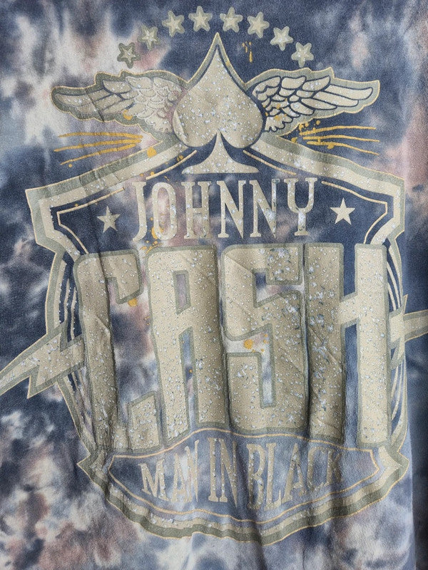 T-shirt Johnny Cash Tie-dye Man in Black Rock Vintage Gris Taille M