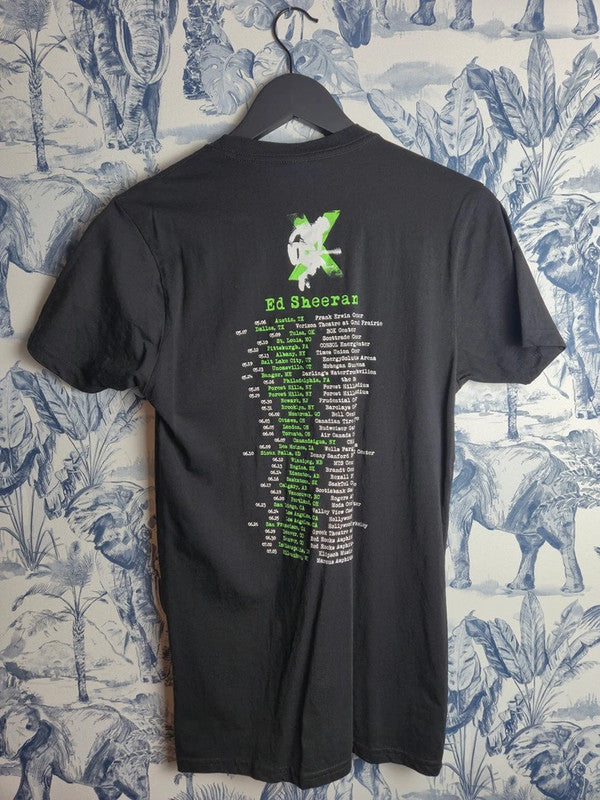 T-shirt Ed Sheeran Concert Tournée X Rock Me Noir Vert Taille S Vintage
