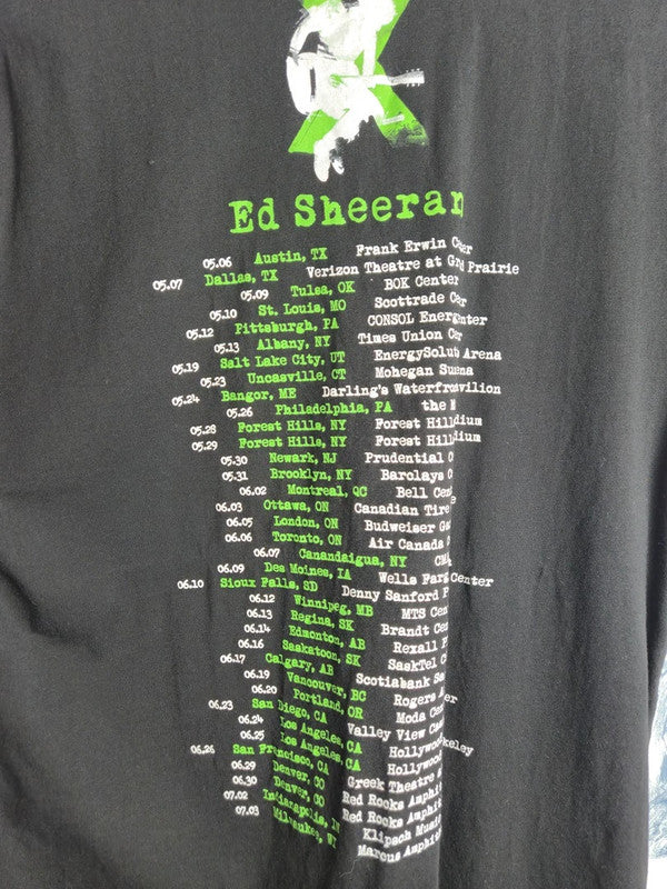T-shirt Ed Sheeran Concert Tournée X Rock Me Noir Vert Taille S Vintage