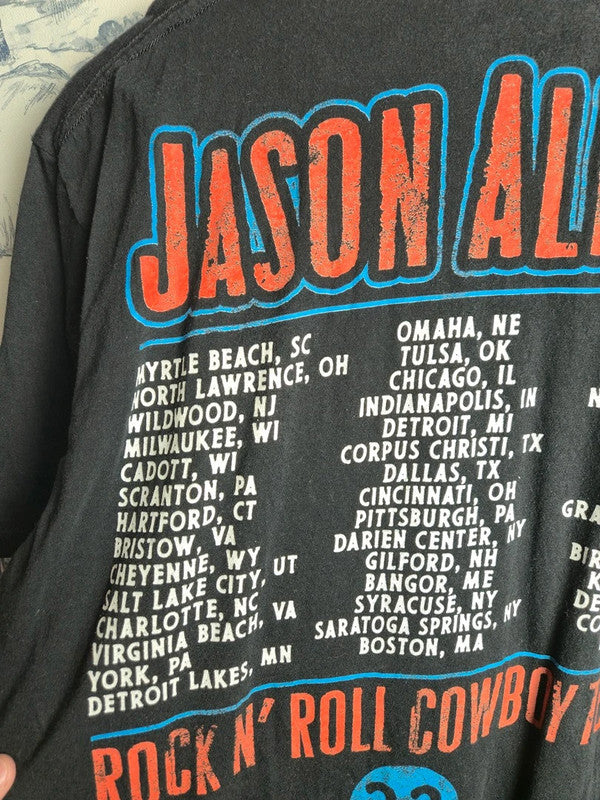 T-shirt Jason Aldean Rock N' Roll Cowboy Tour 2022 Noir Taille L