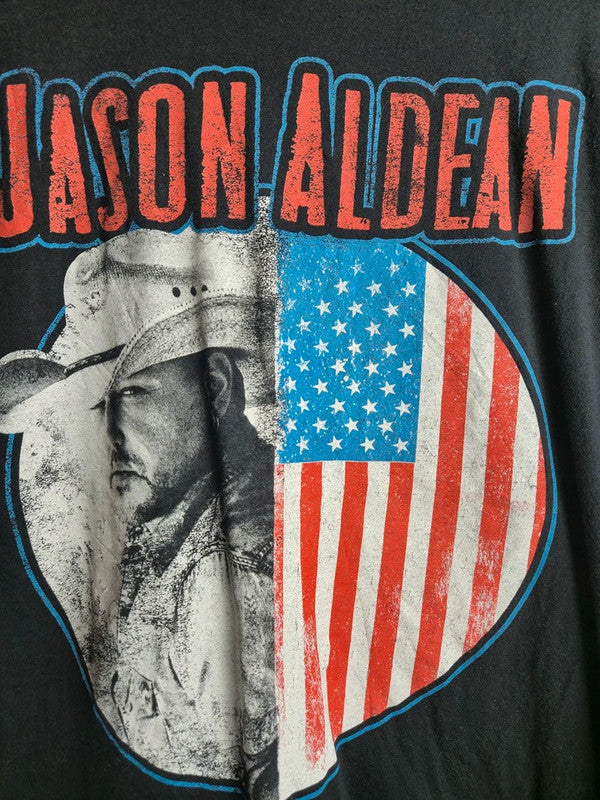 T-shirt Jason Aldean Rock N' Roll Cowboy Tour 2022 Noir Taille L