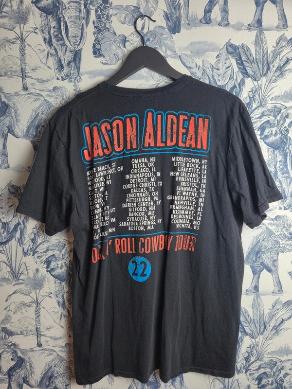 T-shirt Jason Aldean Rock N' Roll Cowboy Tour 2022 Noir Taille L