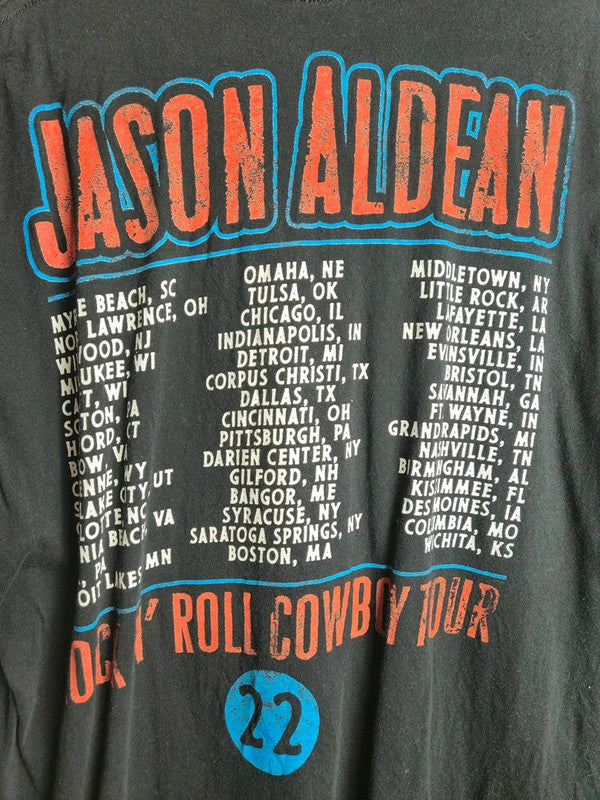 T-shirt Jason Aldean Rock N' Roll Cowboy Tour 2022 Noir Taille L