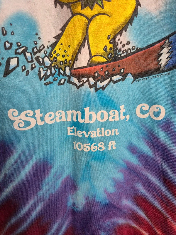 T-shirt Vintage Grateful Dead Tie-dye 1990 Steamboat Co Xl Bleu
