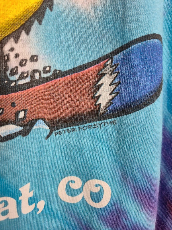 T-shirt Vintage Grateful Dead Tie-dye 1990 Steamboat Co Xl Bleu