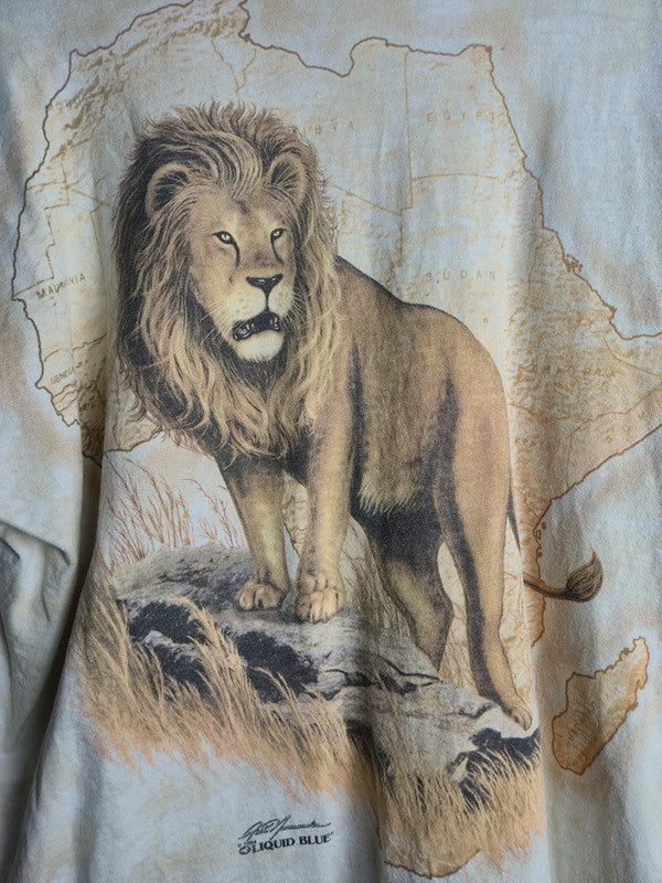 T-shirt Liquid Blue Vintage Lion 1994 Crème Taille Xl