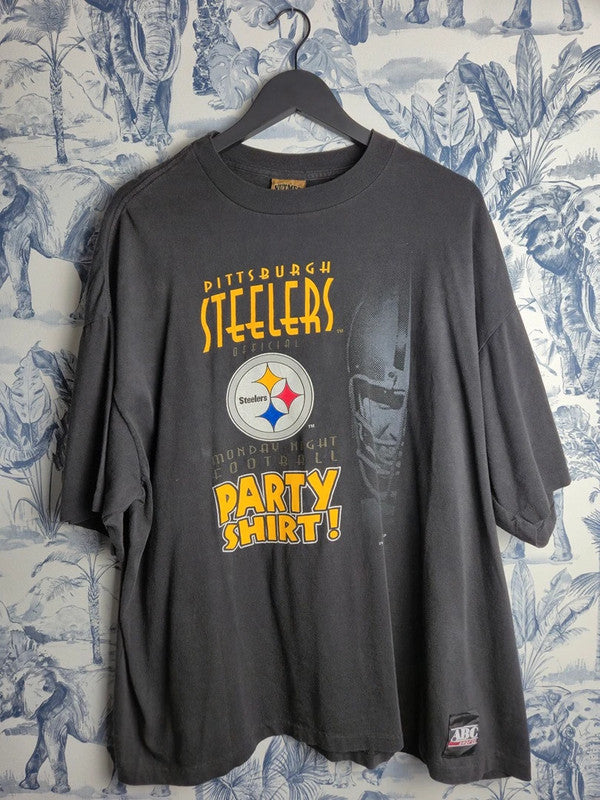 T-shirt Vintage Nutmeg Pittsburgh Steelers Nfl 1993 Xl Noir