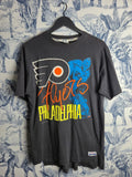 T-shirt Vintage Nhl Philadelphia Flyers 1989 Athletics Softwear Taille L Noir