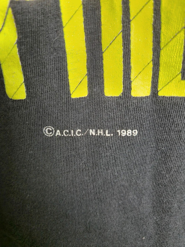 T-shirt Vintage Nhl Philadelphia Flyers 1989 Athletics Softwear Taille L Noir