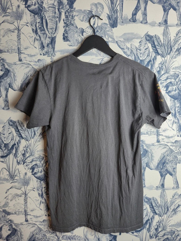T-shirt Planet Hollywood Paris Vintage Gris Logo Fleur de Lys Taille S
