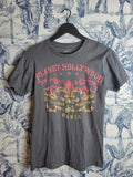 T-shirt Planet Hollywood Paris Vintage Gris Logo Fleur de Lys Taille S