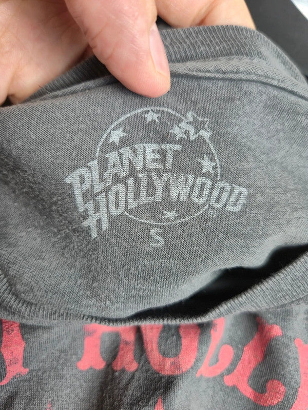 T-shirt Planet Hollywood Paris Vintage Gris Logo Fleur de Lys Taille S