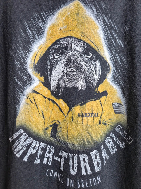 T-shirt noir The Original Up motif Bulldog Breton Sarzeau Taille L