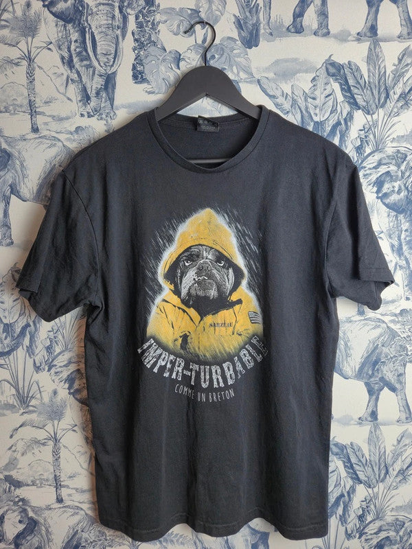 T-shirt noir The Original Up motif Bulldog Breton Sarzeau Taille L