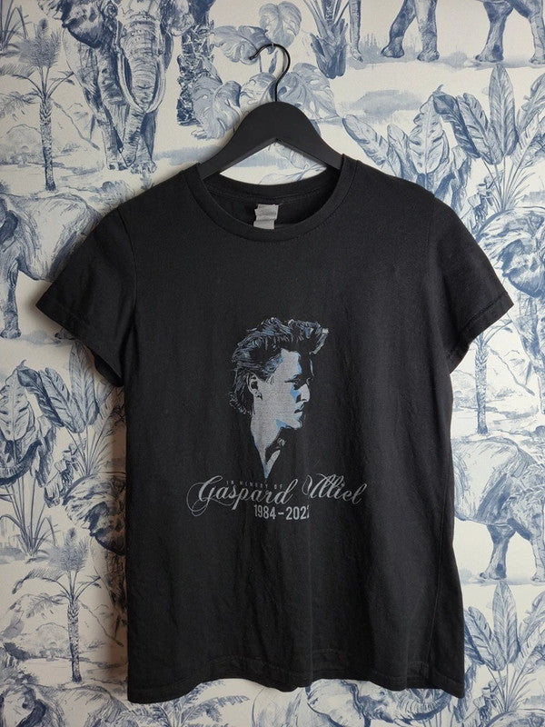 T-shirt noir Gildan Premium Cotton Gaspard Ulliel Hommage Taille Xl