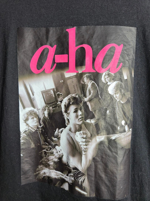 T-shirt noir Gildan a-ha band music vintage style rock taille Xl