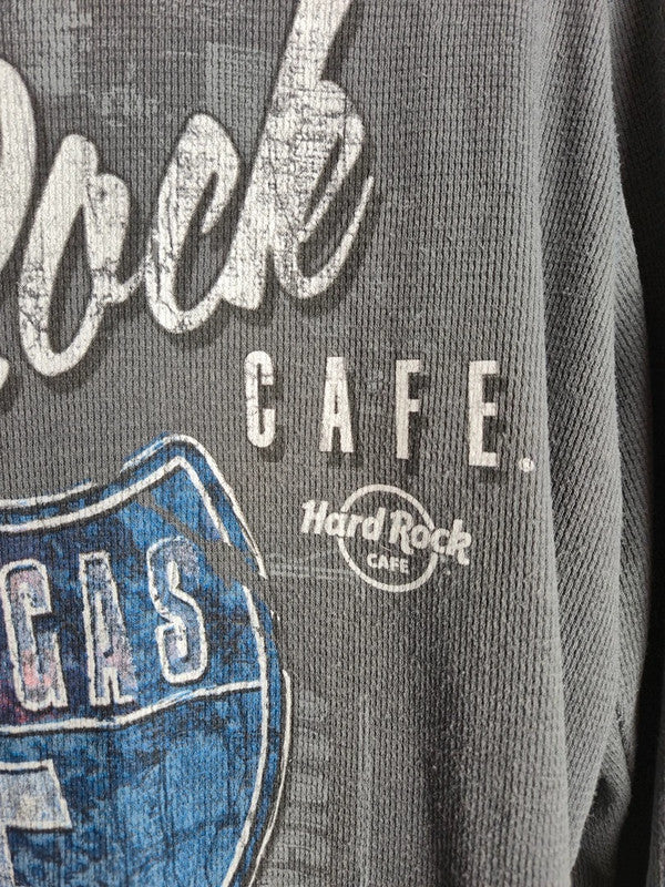 T-shirt manches longues Hard Rock Cafe Las Vegas gris thermique M vintage
