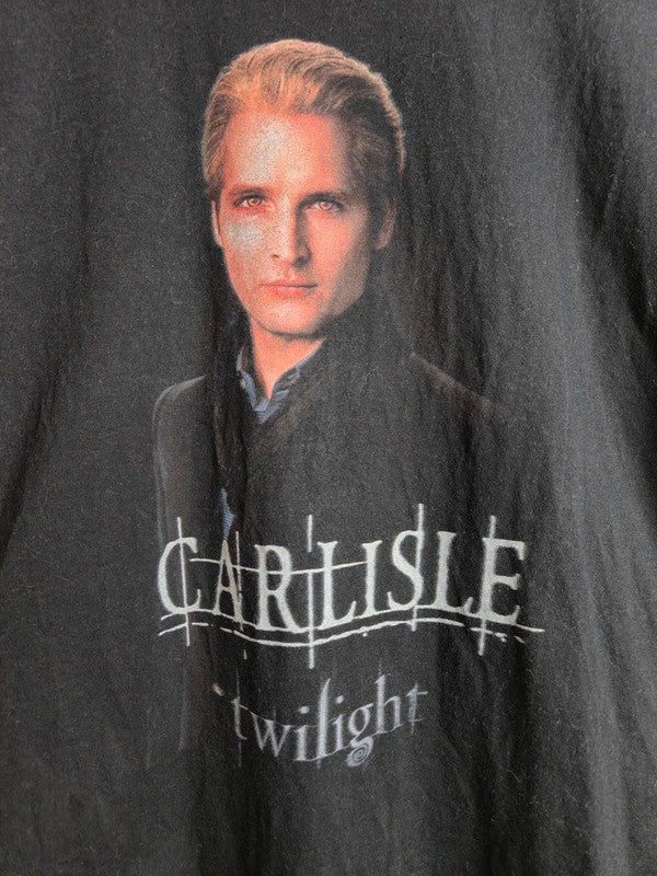 T-shirt noir Gildan imprimé Carlisle Twilight film culte vintage L