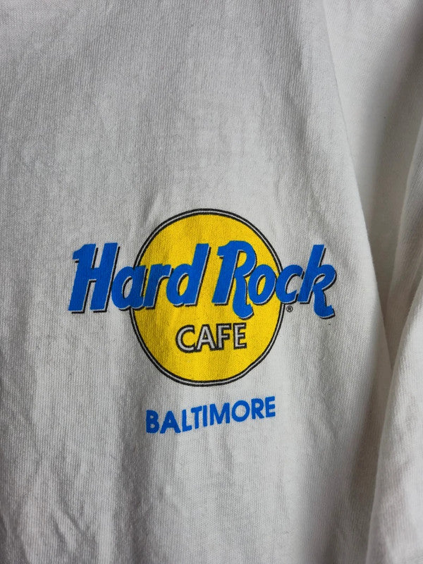 T-shirt Hard Rock Cafe Baltimore Vintage Blanc L Psychédélique Collector
