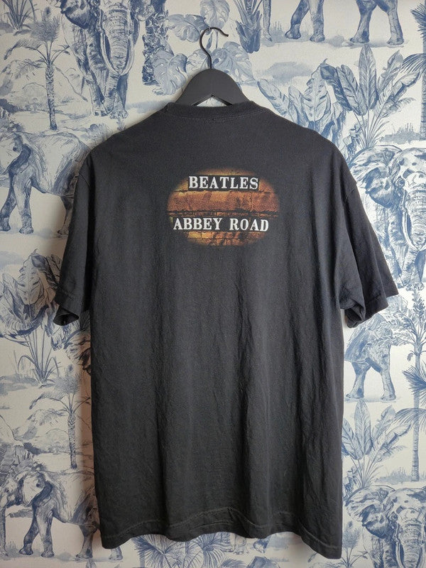 T-shirt Vintage The Beatles Abbey Road 2005 Noir Coton Imprimé Taille L