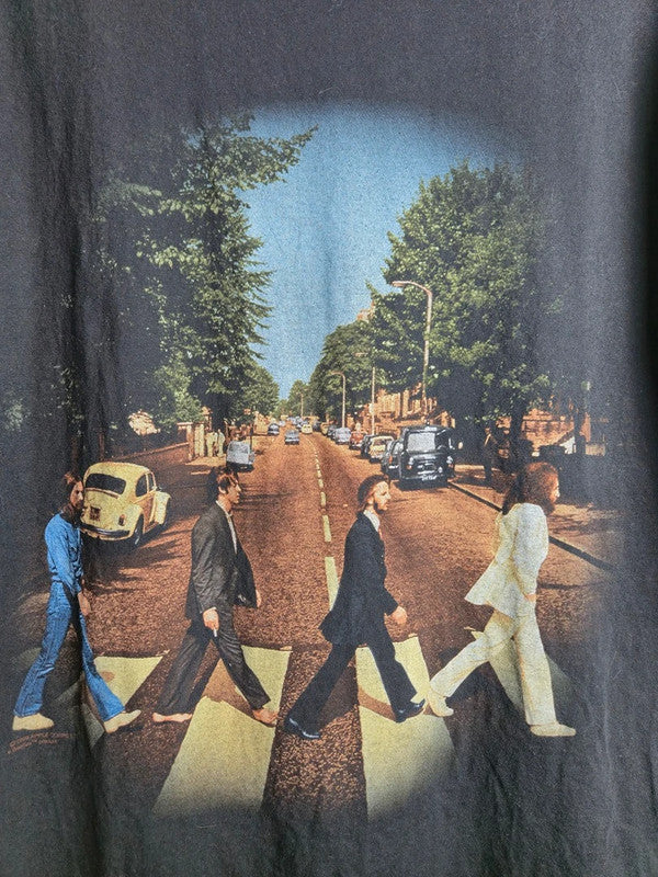 T-shirt Vintage The Beatles Abbey Road 2005 Noir Coton Imprimé Taille L