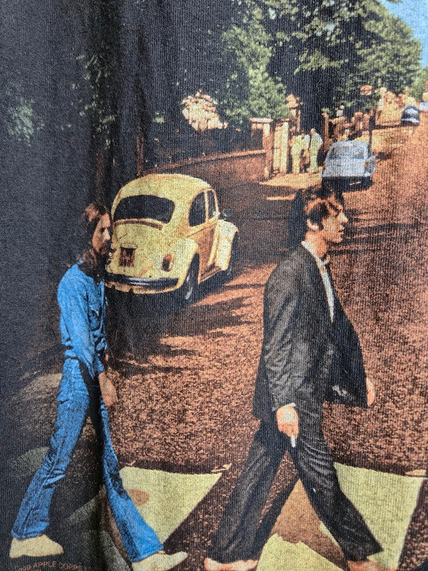 T-shirt Vintage The Beatles Abbey Road 2005 Noir Coton Imprimé Taille L