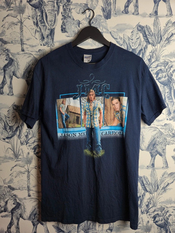 T-shirt Vintage Gildan Jason Michael Carroll Tour 2012 Bleu Marine Taille M