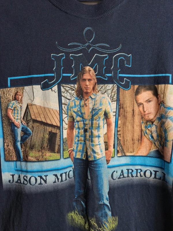 T-shirt Vintage Gildan Jason Michael Carroll Tour 2012 Bleu Marine Taille M