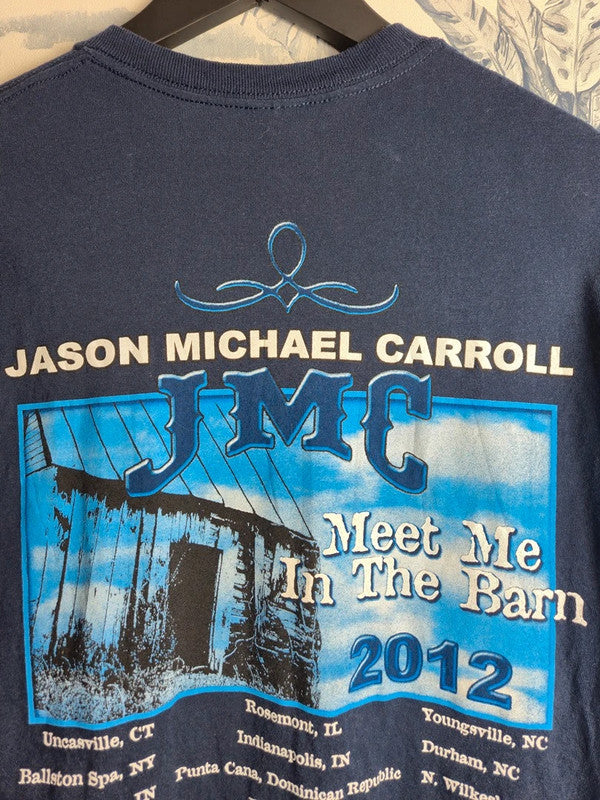 T-shirt Vintage Gildan Jason Michael Carroll Tour 2012 Bleu Marine Taille M