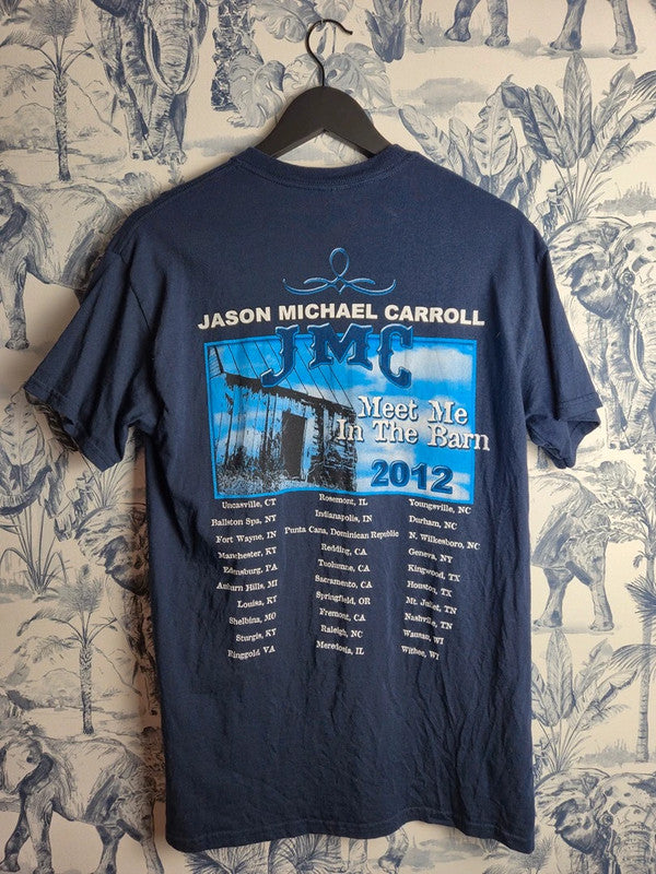 T-shirt Vintage Gildan Jason Michael Carroll Tour 2012 Bleu Marine Taille M