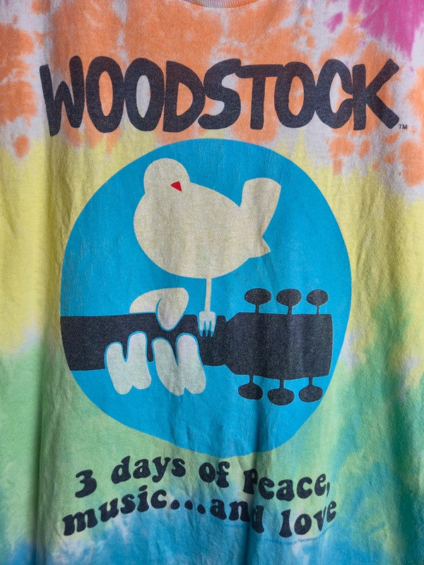T-shirt Liquid Blue Woodstock Tie-dye Multicolore Vintage Style Taille M