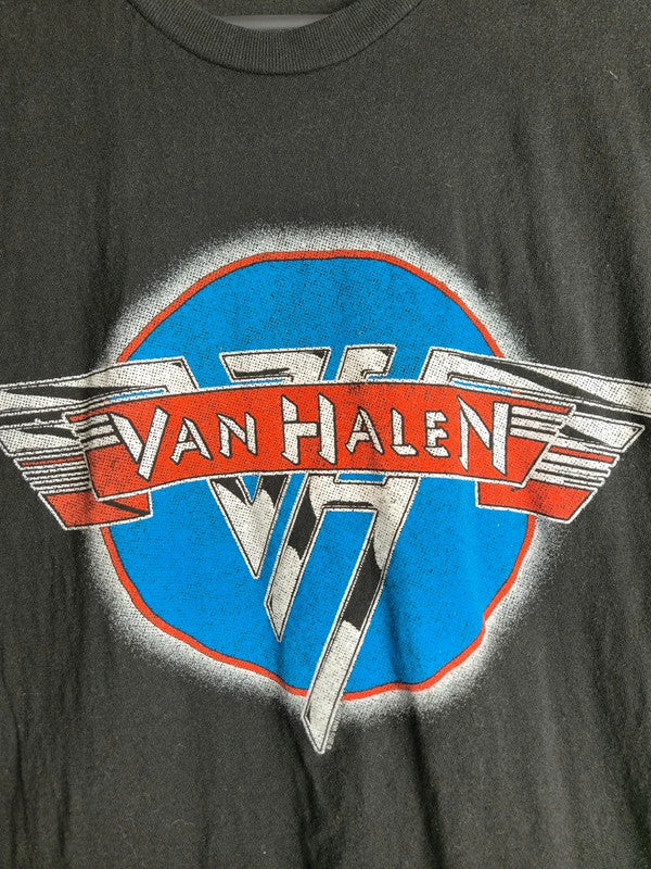T-shirt Tultex Van Halen Noir Logo Vintage Rock Band Musique Taille S
