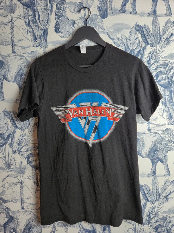 T-shirt Tultex Van Halen Noir Logo Vintage Rock Band Musique Taille S