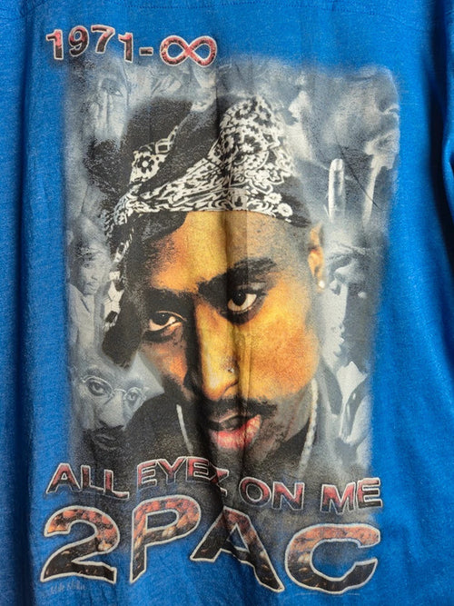 T-shirt 2pac All Eyez On Me Bleu Style Rap Vintage Xxl