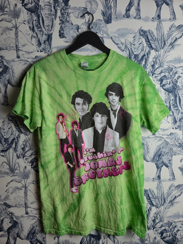 T-shirt Jonas Brothers Vert Tie Dye Merch Officiel Taille M Fan Music