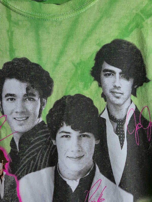 T-shirt Jonas Brothers Vert Tie Dye Merch Officiel Taille M Fan Music