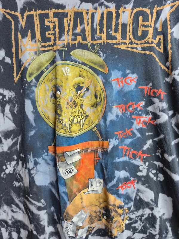 T-shirt Metallica Vintage Tie Dye Noir Taille M Style Rock