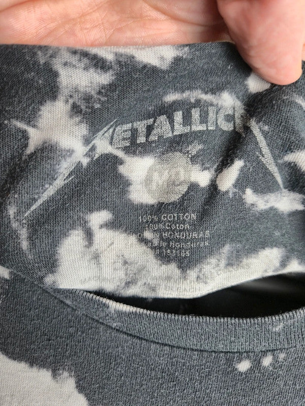 T-shirt Metallica Vintage Tie Dye Noir Taille M Style Rock