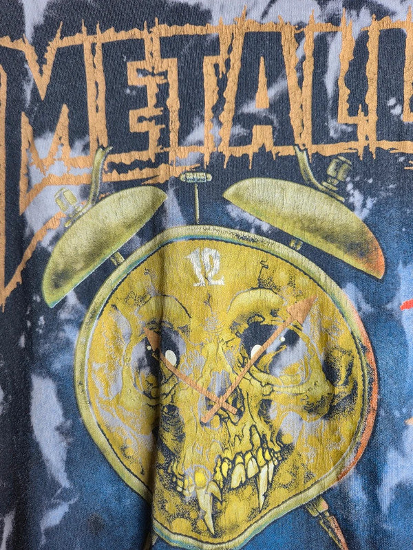 T-shirt Metallica Vintage Tie Dye Noir Taille M Style Rock