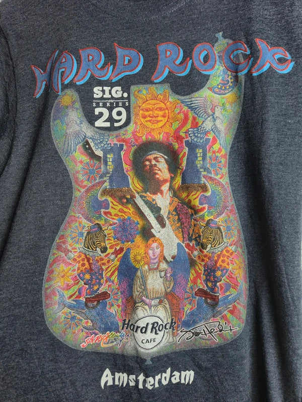 T-shirt Hard Rock Cafe Jimi Hendrix Signature Series 29 Amsterdam Gris S
