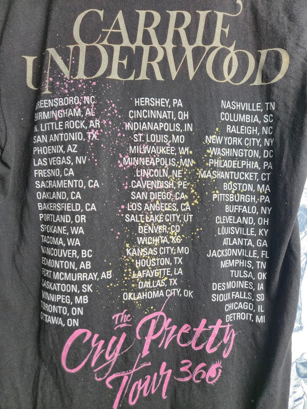 T-shirt Carrie Underwood Cry Pretty Tour 360 Noir Taille S