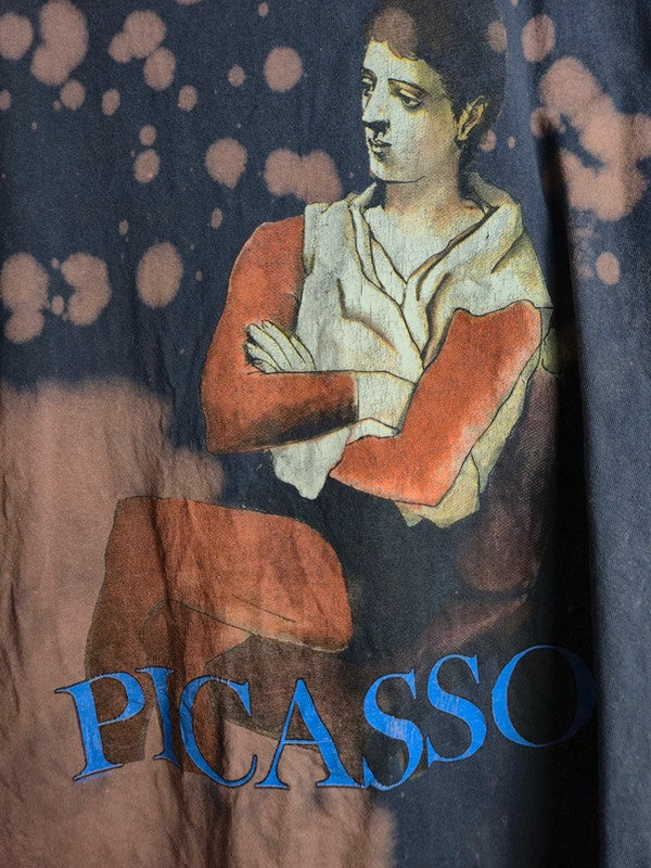 T-shirt Banana Republic Picasso imprimé custom bleached marine S