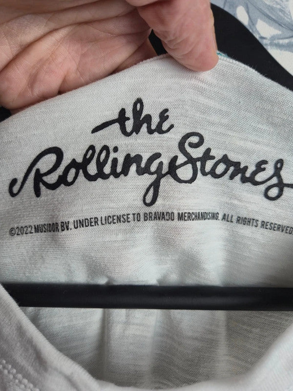 T-shirt blanc The Rolling Stones Soldier Field Chicago Rock Vintage M