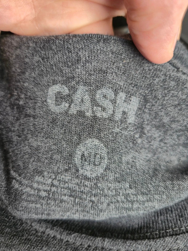 T-shirt Johnny Cash Man in Black Gris Vintage Rock Style Taille M